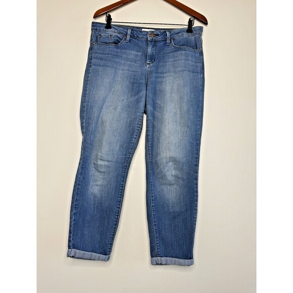 Jessica Simpson Denim - Jessica simpson jeans 10 rolled crop skinny blue dark wash mid rise denim